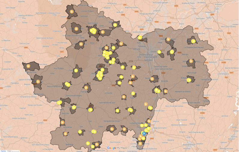 Planned charge point deployment across Saône-et-Loire